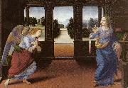 LORENZO DI CREDI Annunciation (detail) sg oil painting artist